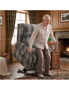 HOMCOM Power Lift Recliner Chair with Vibration Massage, Heat, Checked Lift Chair with Remote, Side Pockets, Grey 2