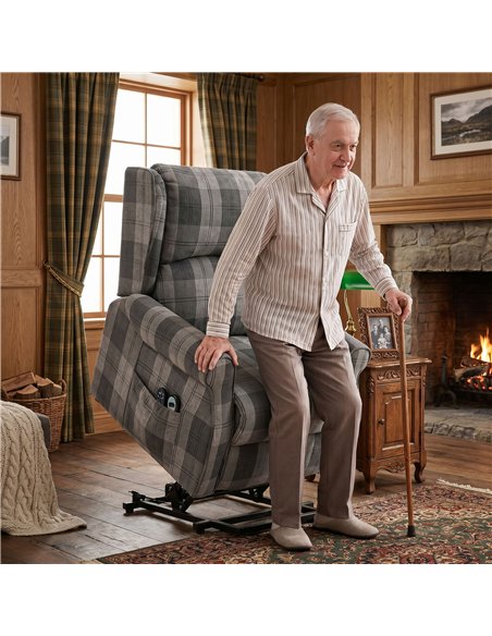 HOMCOM Power Lift Recliner Chair with Vibration Massage, Heat, Checked Lift Chair with Remote, Side Pockets, Grey - pic 205921 | FastDaddyshop