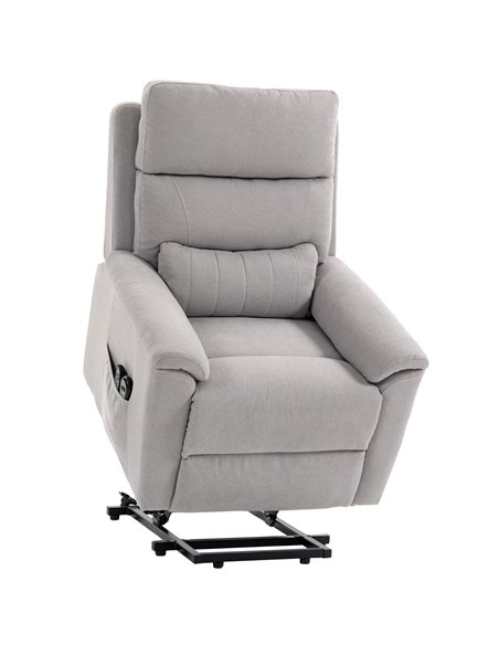 HOMCOM Power lift recliner chair with Massage and Heat, Terry Cloth Electric Lift Chair with Spring Cushion, Light Grey - pic 205929 | FastDaddyshop