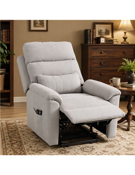 HOMCOM Power lift recliner chair with Massage and Heat, Terry Cloth Electric Lift Chair with Spring Cushion, Light Grey - pic 205937 | FastDaddyshop