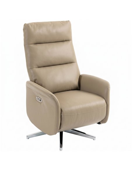 HOMCOM Power Recliner Chair, Swivel Electric Reclining Chair with Type C+USB, Recliner Armchair with Footrest, Brown - pic 205947 | FastDaddyshop