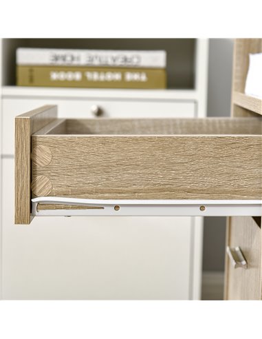 Vinsetto Filing Cabinet, Mobile Printer Cabinet with 2 Drawers, Open Storage Shelves, Oak