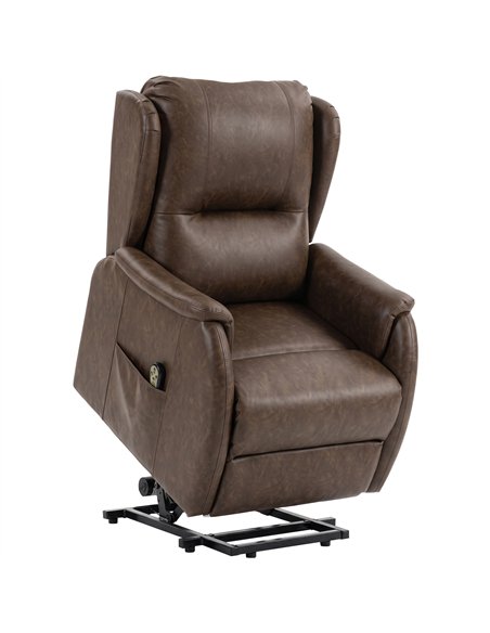 HOMCOM Power Lift Recliner Chair, Dual Motor Electric Lift Chair for Elderly with Remote Control, Brown - pic 205974 | FastDaddyshop