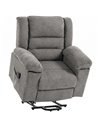 HOMCOM Oversized Riser Recliner Chair with Massage and Heat, Power Lift Recliner for Elderly with Wide Seat and Back, Grey
