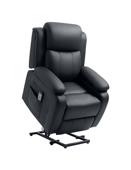 HOMCOM Riser and Recliner Chair with Vibration Massage, PU Leather Power Lift Chair for Elderly, Black - pic 205992 | FastDaddyshop
