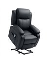 HOMCOM Riser and Recliner Chair with Vibration Massage, PU Leather Power Lift Chair for Elderly, Black