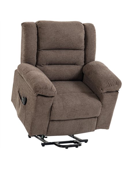 HOMCOM Oversized Riser Recliner Chair with Massage and Heat, Power Lift Recliner for Elderly with Wide Seat and Back, Brown - pic 206001 | FastDaddyshop