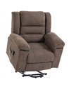 HOMCOM Oversized Riser Recliner Chair with Massage and Heat, Power Lift Recliner for Elderly with Wide Seat and Back, Brown