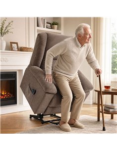 HOMCOM Oversized Riser Recliner Chair with Massage and Heat, Power Lift Recliner for Elderly with Wide Seat and Back, Brown 2
