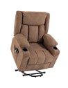 HOMCOM Dual Motor Recliner Chair, 55° Electric Lift Chair for Elderly, Recliner Armchair with Massage and Heat, Brown