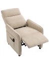 HOMCOM Recliner Armchair, Push Back Recliner Chair with Massage & Heat, Adjustable Armrests, Dual Side Pockets, Beige