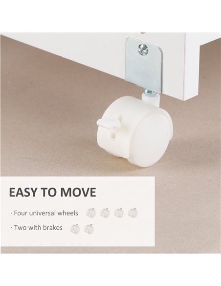 Vinsetto Printer Stand Mobile Printer Cabinet with Storage, Open Shelf, Drawer for Home, Office, White - pic 20604 | FastDaddyshop