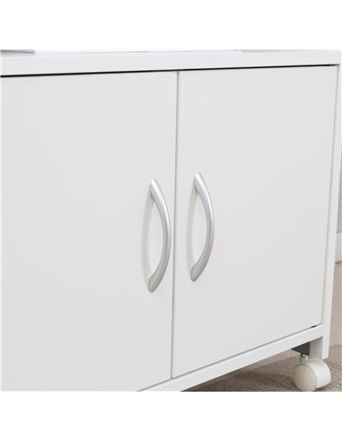 Vinsetto Printer Stand Mobile Printer Cabinet with Storage, Open Shelf, Drawer for Home, Office, White