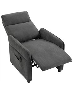 HOMCOM Recliner Armchair, Push Back Recliner Chair with Massage & Heat, Adjustable Armrests, Dual Side Pockets, Dark Grey