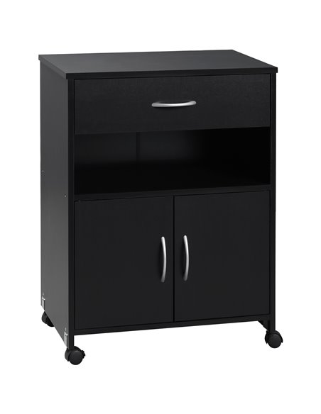Vinsetto Printer Stand with Storage, Open Shelf, Drawer, Black - pic 20608 | FastDaddyshop