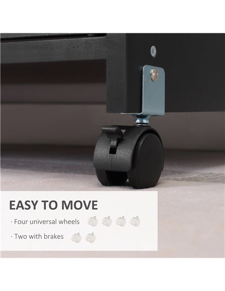 Vinsetto Printer Stand Mobile Printer Cabinet with Storage, Open Shelf, Drawer for Home, Office, Black - pic 20613 | FastDaddyshop