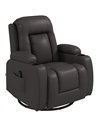 HOMCOM PU Leather Recliner Chair, Recliner Armchair with Extended Footrest, Cup Holders and Side Pockets, Dark Brown