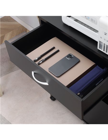 Vinsetto Printer Stand Mobile Printer Cabinet with Storage, Open Shelf, Drawer for Home, Office, Black - pic 20615 | FastDaddyshop