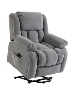 HOMCOM Recliner Armchair Lift Chair, Electric Recliner Chair with Vibration Massage and Heat, Wide Seat, USB Port, Light Grey