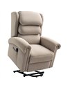 HOMCOM Velvet-Feel Electric Riser Recliner Chair - Khaki