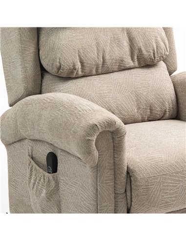 HOMCOM Velvet-Feel Electric Riser Recliner Chair - Khaki