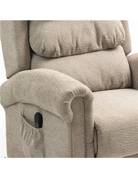 HOMCOM Velvet-Feel Electric Riser Recliner Chair - Khaki - pic 206171 | FastDaddyshop