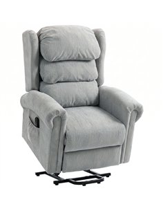 HOMCOM Velvet-Feel Electric Riser Recliner Chair - Grey