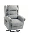 HOMCOM Velvet-Feel Electric Riser Recliner Chair - Grey