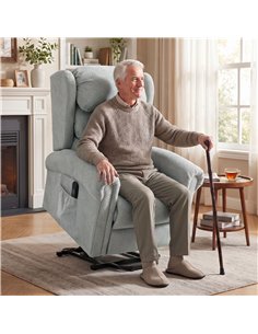 HOMCOM Velvet-Feel Electric Riser Recliner Chair - Grey 2