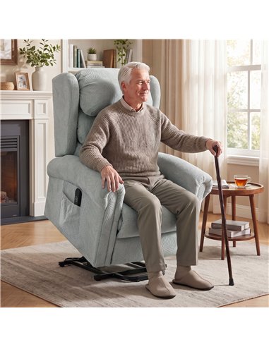 HOMCOM Velvet-Feel Electric Riser Recliner Chair - Grey