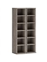 HOMCOM Set of 2 CD Media Display Shelf Unit Tower Rack with Adjustable Shelves, Distressed Grey