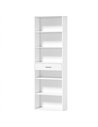 HOMCOM Bookcase Narrow Tall Space-Saving Bookshelf Drawer Open Shelves 60 x 24 x 182 cm White