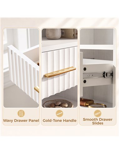 HOMCOM Bookcase Narrow Tall Space-Saving Bookshelf Drawer Open Shelves 60 x 24 x 182 cm White