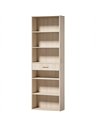 HOMCOM Bookcase Narrow Tall Space-Saving Bookshelf Drawer Open Shelves 60 x 24 x 182 cm Oak Wood Effect