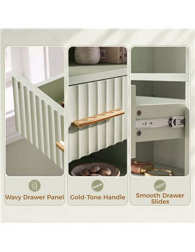 HOMCOM Bookcase Narrow Tall Space-Saving Bookshelf Drawer Open Shelves 60 x 24 x 182 cm Light Green