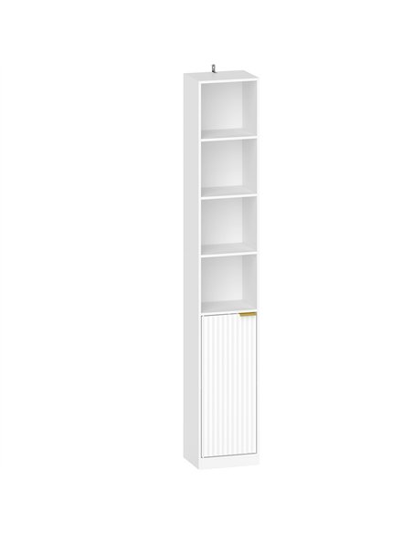 HOMCOM Bookcase Adjustable Shelf Bookshelf Anti-Tip Hardware 6-Tier Storage Cabinet White Wood Effect - pic 206262 | FastDaddyshop