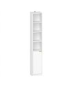 HOMCOM Bookcase Adjustable Shelf Bookshelf Anti-Tip Hardware 6-Tier Storage Cabinet White Wood Effect