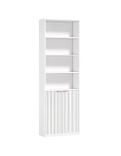 HOMCOM Bookcase Adjustable Shelf Bookshelf Anti-Tip Hardware 6-Tier, White
