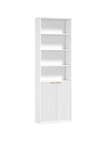 HOMCOM Bookcase Adjustable Shelf Bookshelf Anti-Tip Hardware 6-Tier, White - pic 206271 | FastDaddyshop