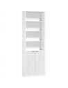 HOMCOM Bookcase Adjustable Shelf Bookshelf Anti-Tip Hardware 6-Tier, White