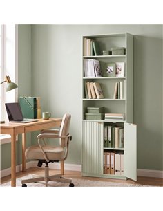 HOMCOM Bookcase Adjustable Shelf Bookshelf Anti-Tip Hardware 6-Tier, Light Green 2