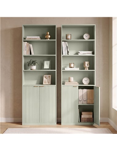 HOMCOM Bookcase Adjustable Shelf Bookshelf Anti-Tip Hardware 6-Tier, Light Green