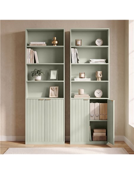 HOMCOM Bookcase Adjustable Shelf Bookshelf Anti-Tip Hardware 6-Tier, Light Green - pic 206287 | FastDaddyshop