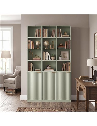 HOMCOM Bookcase Adjustable Shelf Bookshelf Anti-Tip Hardware 6-Tier Storage Cabinet Light Green