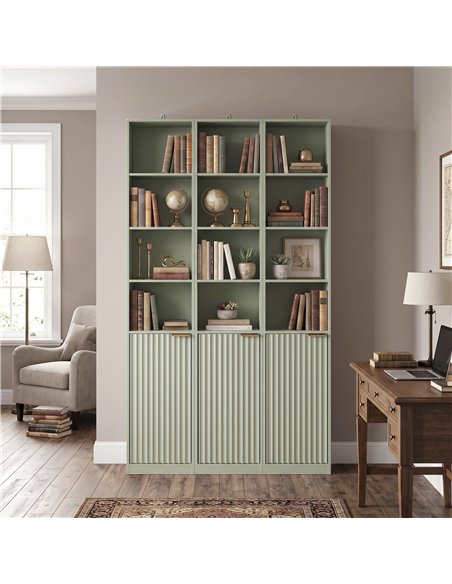 HOMCOM Bookcase Adjustable Shelf Bookshelf Anti-Tip Hardware 6-Tier Storage Cabinet Light Green - pic 206296 | FastDaddyshop