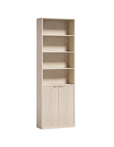 HOMCOM Bookcase Adjustable Shelf Bookshelf Anti-Tip Hardware 6-Tier, Oak Wood Effect - pic 206298 | FastDaddyshop