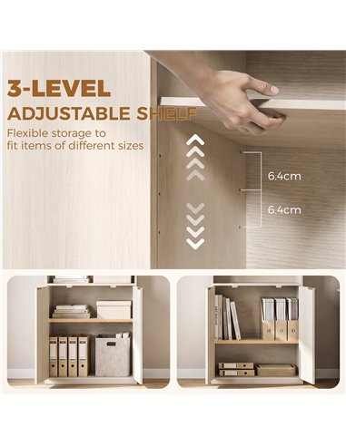 HOMCOM Bookcase Adjustable Shelf Bookshelf Anti-Tip Hardware 6-Tier, Oak Wood Effect