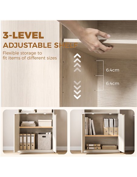HOMCOM Bookcase Adjustable Shelf Bookshelf Anti-Tip Hardware 6-Tier, Oak Wood Effect - pic 206303 | FastDaddyshop