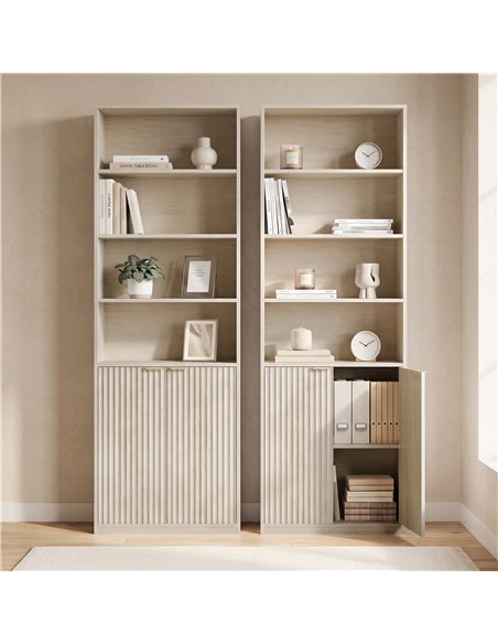 HOMCOM Bookcase Adjustable Shelf Bookshelf Anti-Tip Hardware 6-Tier, Oak Wood Effect - pic 206305 | FastDaddyshop