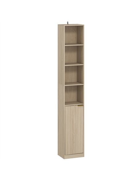 HOMCOM Bookcase Adjustable Shelf Bookshelf Anti-Tip Hardware 6-Tier Storage Cabinet Oak Wood Effect - pic 206307 | FastDaddyshop